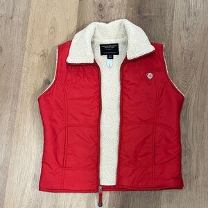 American Eagle Outfitters Red Vest with Cream Lining